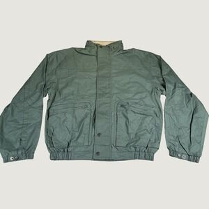 Time‎ Out Men's Small Green Utility Field Jacket Water Resistant Full Zip NWOT